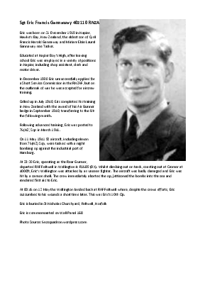 A preview of a PDF biography for Gannaway, Eric Francis